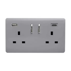 Platinum Silver Wiring Accessories Trendi Decorative Screwless